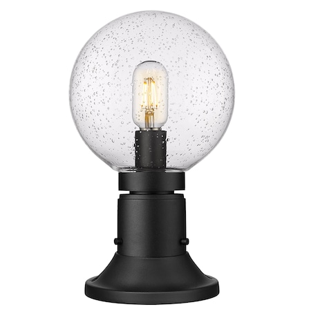 Z-Lite Laurent Outdoor Pier Mounted Fixture, 1-Light, 8 In.W x 13.5 In.H, Black/Clear Seedy 599PHM-553PM-BK
